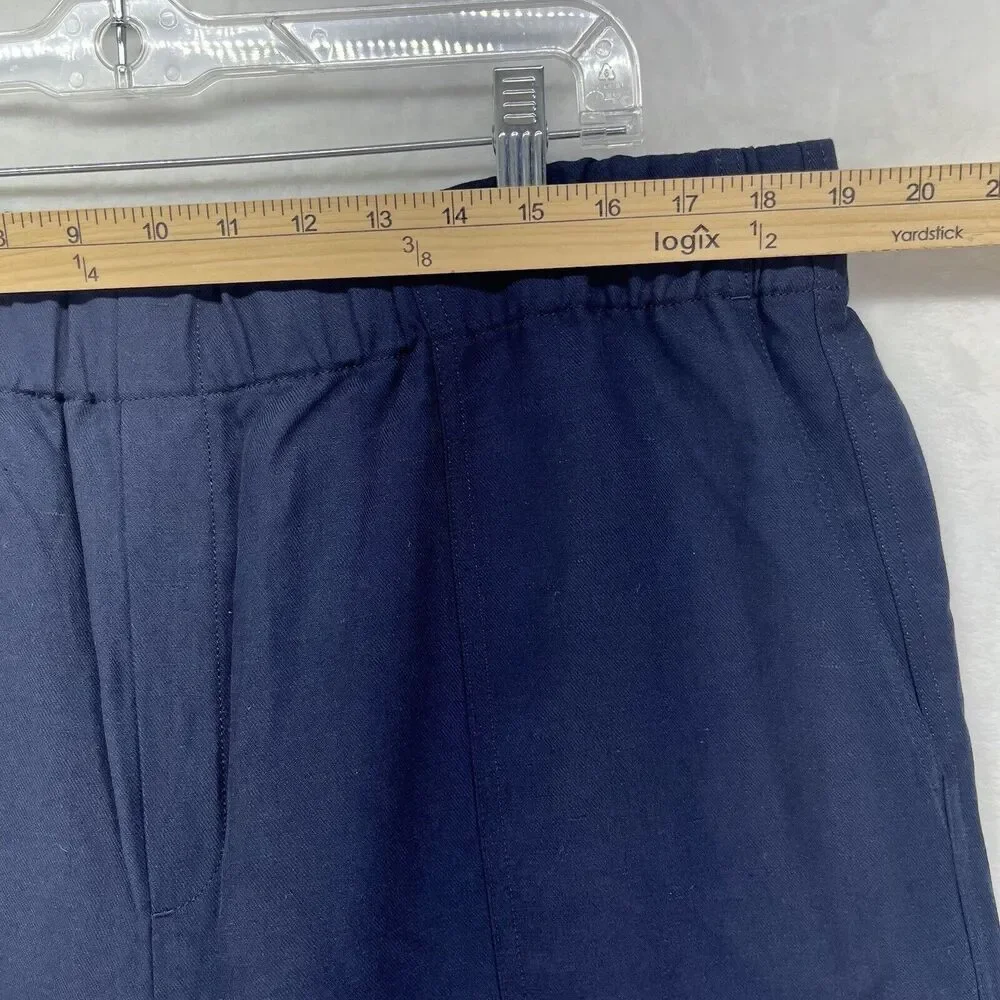 Banana Republic Pull On Linen Blend Crop Pants Women’s‎ Sz XL Navy NEW